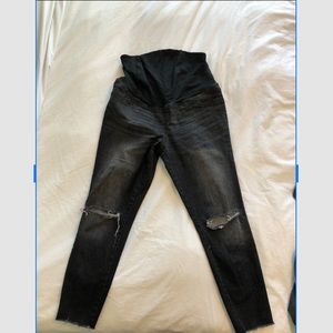 Black distressed Maternity Jeans